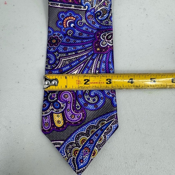 DAVID DONAHUE Men's 100% Silk Necktie USA Luxury FLORAL Multi NWT - Picture 2 of 4